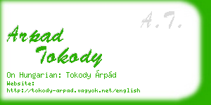 arpad tokody business card