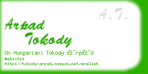 arpad tokody business card